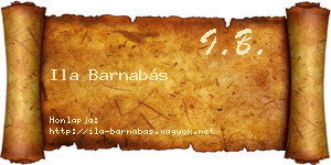 Ila Barnabás névjegykártya